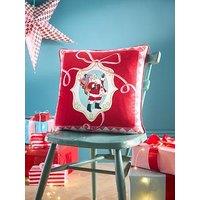 Fusion Christmas Vintage Frames Filled Cushion In Red