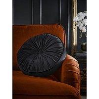 Laurence Llewelyn-Bowen Round Pleat Round Cushion In Black