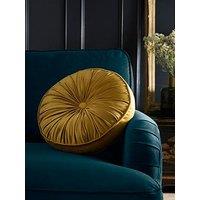 Laurence Llewelyn-Bowen Round Pleat Round Cushion In Ochre