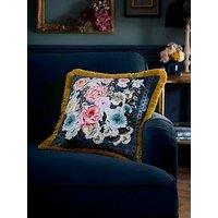Laurence Llewelyn-Bowen Bouquet List Filled Cushion In Blue
