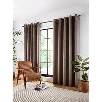 Curtina Plain Twill Woven Blackout Eyelet Curtains