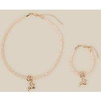 Monsoon Girls Encased Bow Jewellery Set - Pink