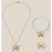 Monsoon Girls Butterfly Jewellery Set - Rose Gold