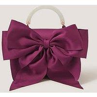 Monsoon Girls Satin Bow Mop Handle Bag - Burgundy