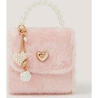Monsoon Girls Fluffy Pearl Charm Bag - Pink