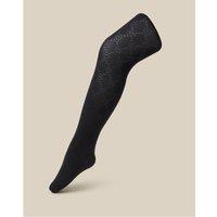 Monsoon Girls Plush Diamond Pattern Stretch Tights - Black