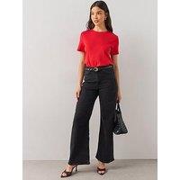 The Very Collection Wide Leg Jeans With Stretch - Black