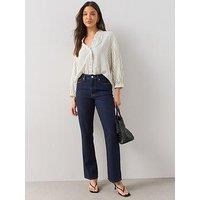 The Very Collection Women'S High Waist Straight Leg Jeans - Dark Wash
