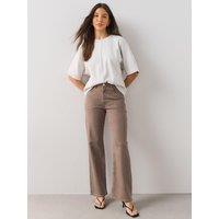 The Very Collection Wide Leg Jeans With Stretch - Taupe