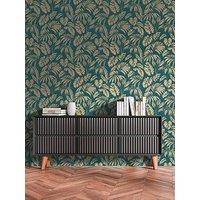 As Creation Attractive Havana Leaf Blue Non Woven Wallpaper