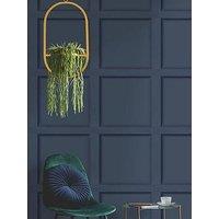 Holden Decor Modern Wood Panel Navy Blue Wallpaper