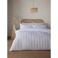 Serene Crinkle Wave Duvet Cover Set In White