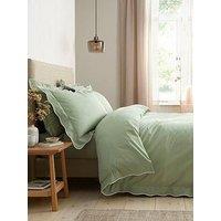 Appletree Scallop Edge Duvet Cover Set In Green