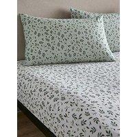 Dreams & Drapes Falling Leaf Fitted Bed Sheet In White