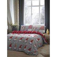 Fusion Christmas Gnome Duvet Cover Set In Silver