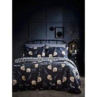 Fusion Gothic Skulls Duvet Cover Set In Black