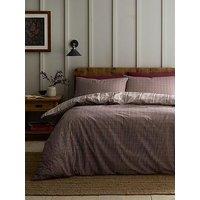 Appletree Micro Check Duvet Cover Set In Berry