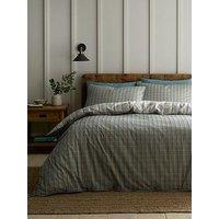 Appletree Micro Check Duvet Cover Set In Green