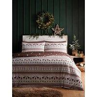 Fusion Christmas Fairisle Duvet Cover Set In Natural