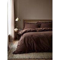 Appletree Cassia Frill Duvet Cover Set In Chocolate