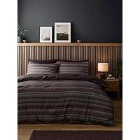 Appletree Chevron Stripe Duvet Cover Set In Chocolate