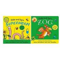 Julia Donaldson Superworm Slide And Spin 2 Board Book Bundle