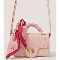 Monsoon Girls Betsy Glitter Bow Bag - Pink