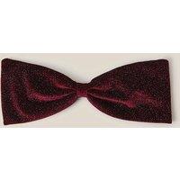 Monsoon Girls Sparkle Velvet Drop Bow Hair Clip - Dark Red