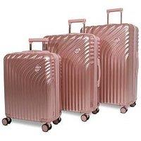 Rock Luggage Vesta Pink 3Pc Set Suitcases