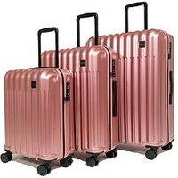 Rock Luggage Luna Pink 3Pc Set Suitcases