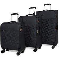 Rock Luggage Ember Black 3Pc Set Suitcases