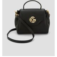 Gabriella G Designer Gabriella Gucci Vittoria Black Medium Handle Flap Bag