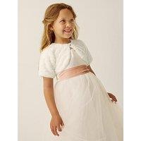 Monsoon Baby Girls Rose Faux Fur Short Shrug - Ivory