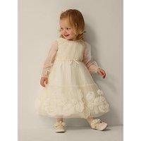 Monsoon Baby Girls Remi 3D Roses Sparkle Tulle Dress - Gold