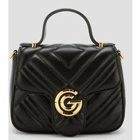 Gabriella G Designer Gabriella Gucci Katty Black Handle Flap Bag