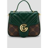 Gabriella G Designer Gabriella Gucci Katty Green Handle Flap Bag