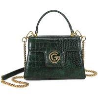 Gabriella G Designer Gabriella Gucci Margaret Green Handle Flap Bag