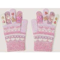 Monsoon Girls Fluffy Knit Unicorn Stretch Cuff Gloves