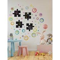 Walplus Chalkboard Puzzle Wall Sticker With Colourful Circles And Rings For Kids Playroom Decor