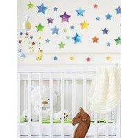 Walplus Colourful Watercolour Stars Wall Stickers For Kids Nursery Bedroom And Playroom Decor