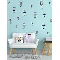 Walplus Blue Hot Air Balloons Wall Stickers For Nursery Kids Bedroom Decor