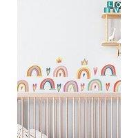 Walplus Colourful Hand-Drawn Rainbows Wall Stickers For Nursery Kids Bedroom Decor