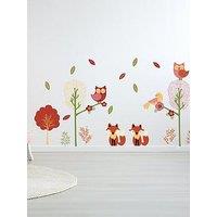 Walplus Fox Forest Animal Wall Stickers For Kids Nursery Bedroom Woodland Decor