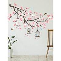Walplus Cherry Blossom Branch Wall Sticker Floral Tree Decor For Bedroom Living Room