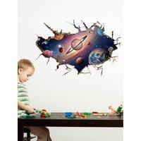 Walplus Amazing Cosmos 3D View Wall Sticker Space Galaxy Decor For Kids Bedroom