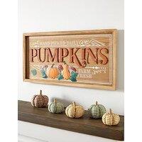 Festive 63Cm Hand Picked Daily Pumpkins Dark Wood Sign