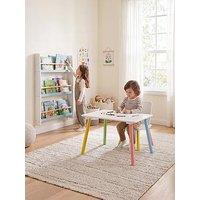 Liberty House Rainbow Table And Bookshelf Set - White/Blue