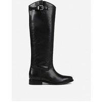 Bronx Fe-Lise Knee High Riding Boots With Buckle Detail - Black