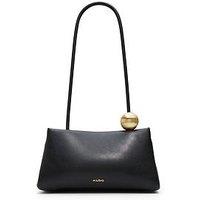 Aldo Shoulder Bag With Sculptural Gold-Tone Sphere Detail - Black