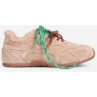 Bronx Myr-Aa Fur Lined Trainers With Contrast Laces - Beige